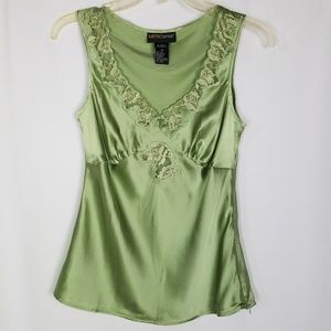 Metro Style satin silk lace sleeveless blouse